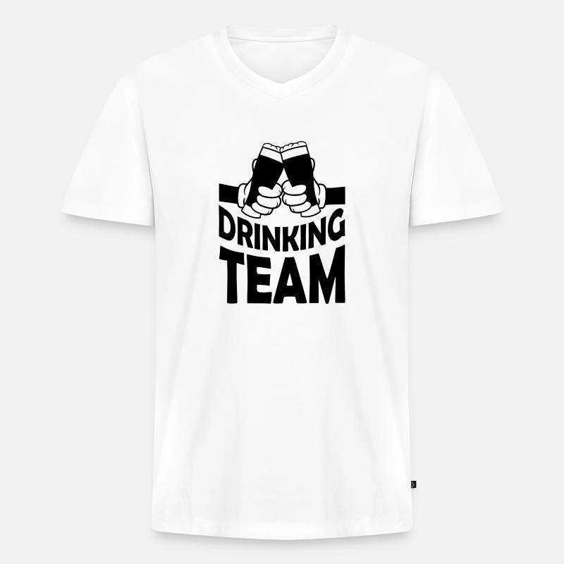 Freunde Drinking Team Bier - Männer Premium Bio T-Shirt mit V-Ausschnitt - Weiß