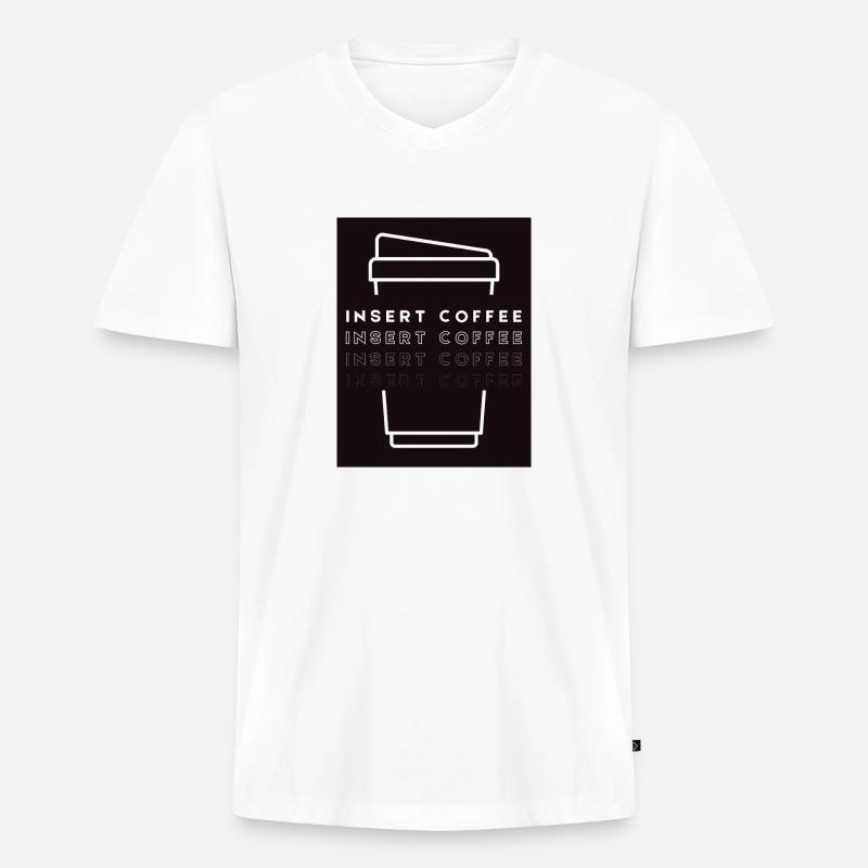 Insert Coffee Cup 2 LWPWBST - Männer Premium Bio T-Shirt mit V-Ausschnitt - Weiß