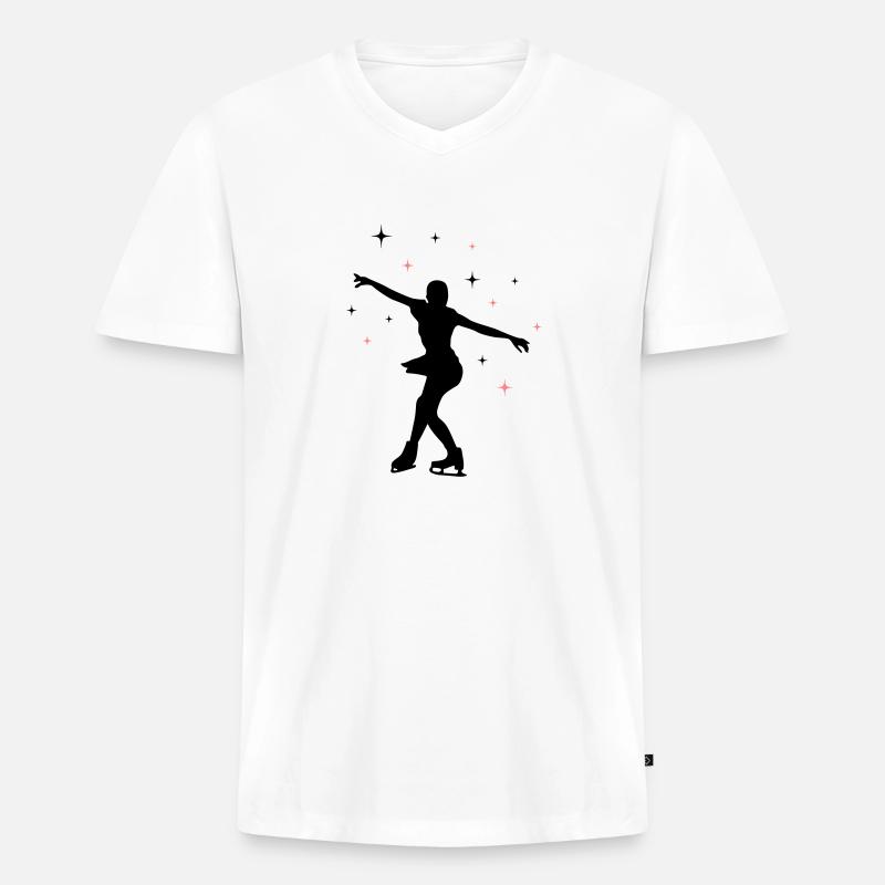 eisläuferin eislaufen skating 02 - Männer Premium Bio T-Shirt mit V-Ausschnitt - Weiß