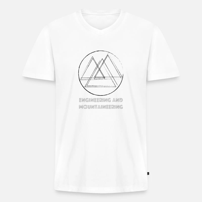 Berge / Engineering and Mountaineering - Männer Premium Bio T-Shirt mit V-Ausschnitt - Weiß