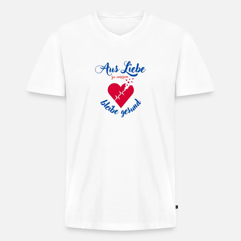 Ich bin ein Herzi - Männer Premium Bio T-Shirt mit V-Ausschnitt - Weiß