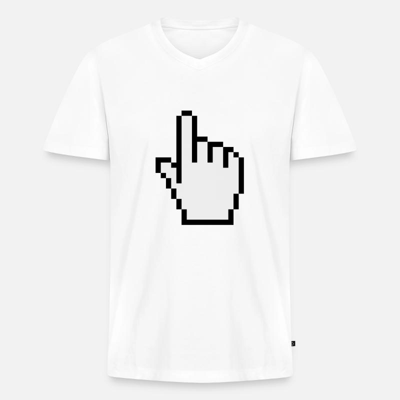 pointer / cursor - Men's Premium Organic T-shirt with V-neck - white