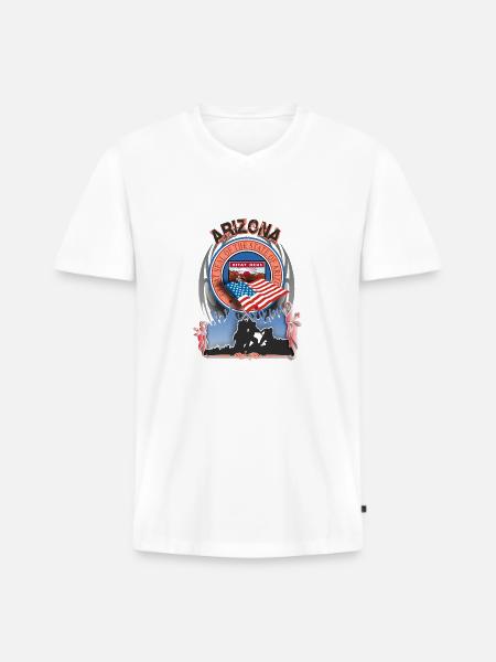 arizona - Männer Premium Bio T-Shirt mit V-Ausschnitt - Weiß