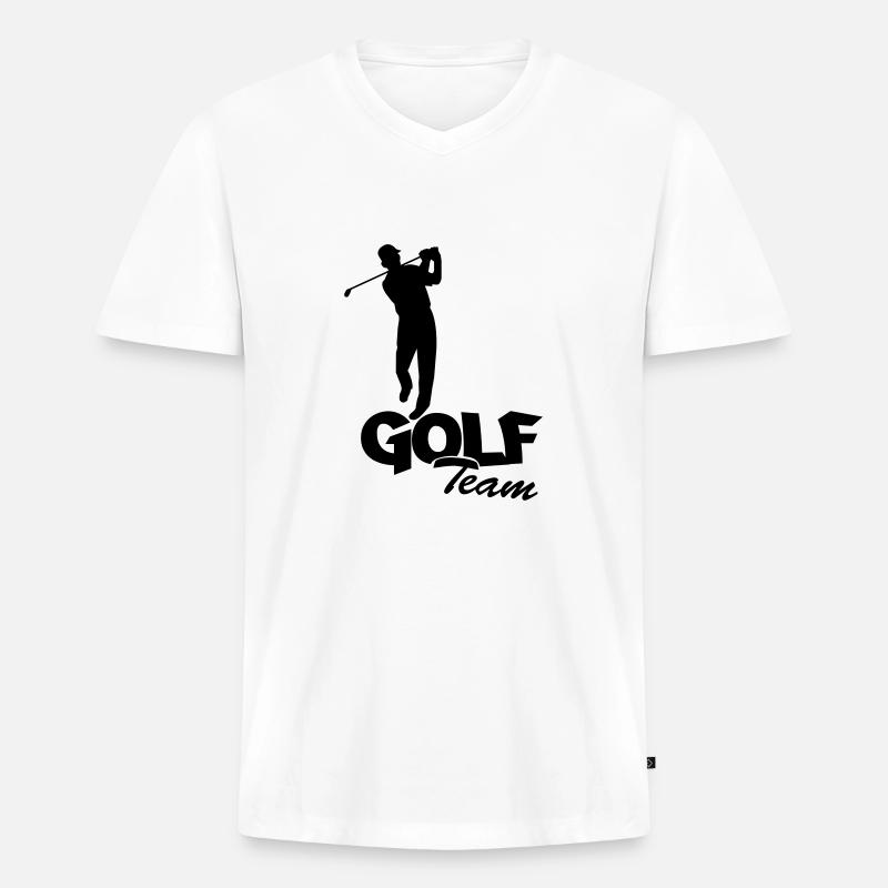 golfer_team1 - Männer Premium Bio T-Shirt mit V-Ausschnitt - Weiß
