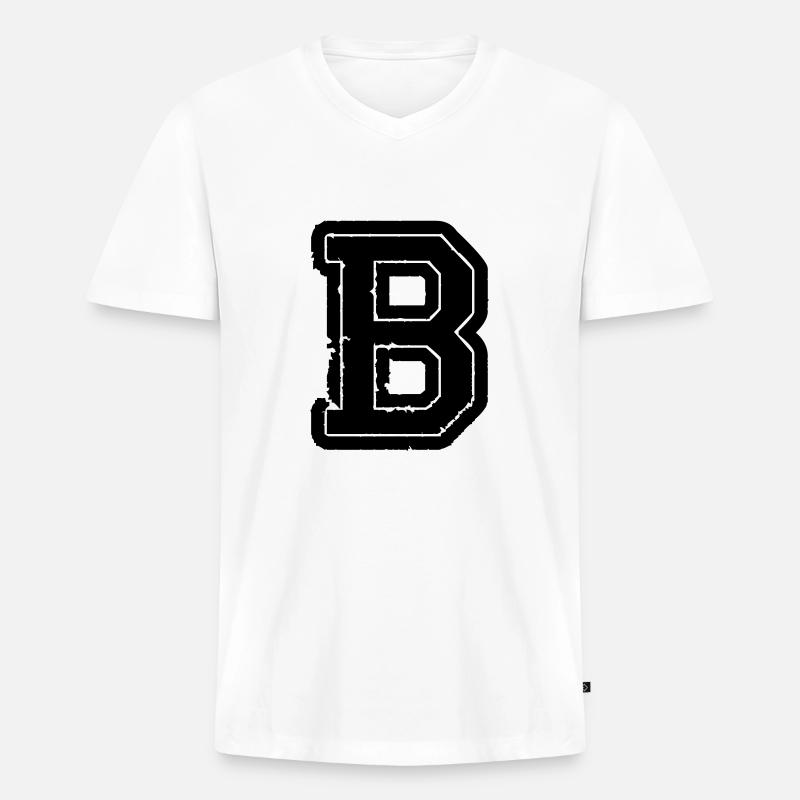 (b_01) - Männer Premium Bio T-Shirt mit V-Ausschnitt - Weiß
