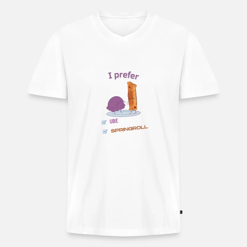Ube or springroll - Männer Premium Bio T-Shirt mit V-Ausschnitt - Weiß