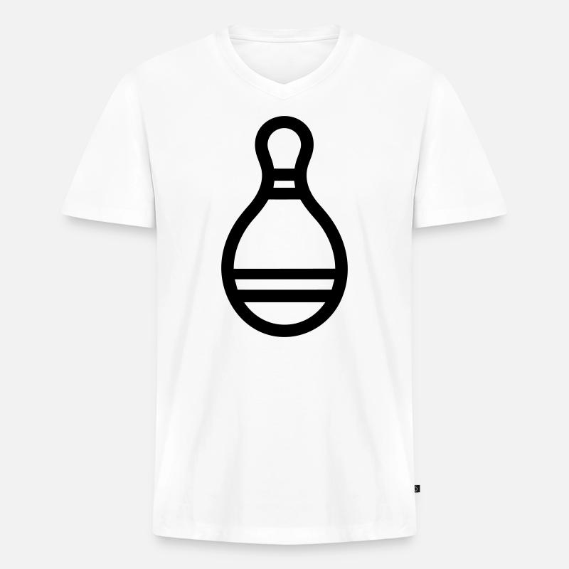 Quille de Bowling - Männer Premium Bio T-Shirt mit V-Ausschnitt - Weiß