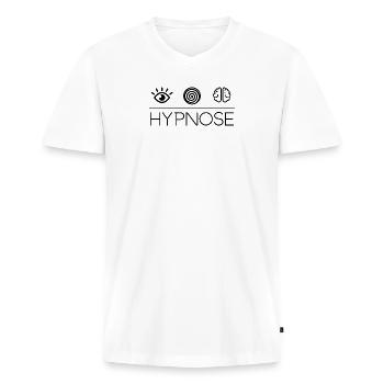 Hypnosis T-Shirts Sweater Gift Ideas - Men's Premium Organic T-shirt with V-neck - white - Front - Nico (187cm)