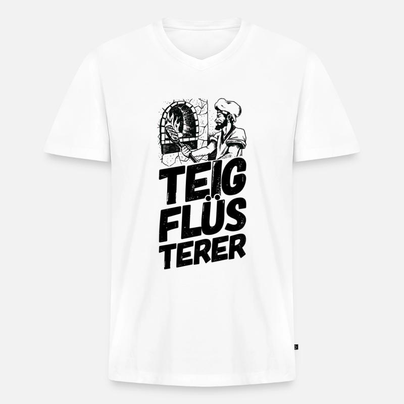 Bäcker Bäckerei Backwaren Backen - Männer Premium Bio T-Shirt mit V-Ausschnitt - Weiß