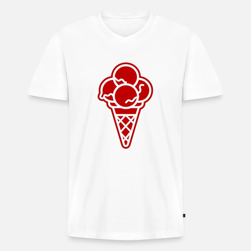 Eis Waffel - Männer Premium Bio T-Shirt mit V-Ausschnitt - undefined