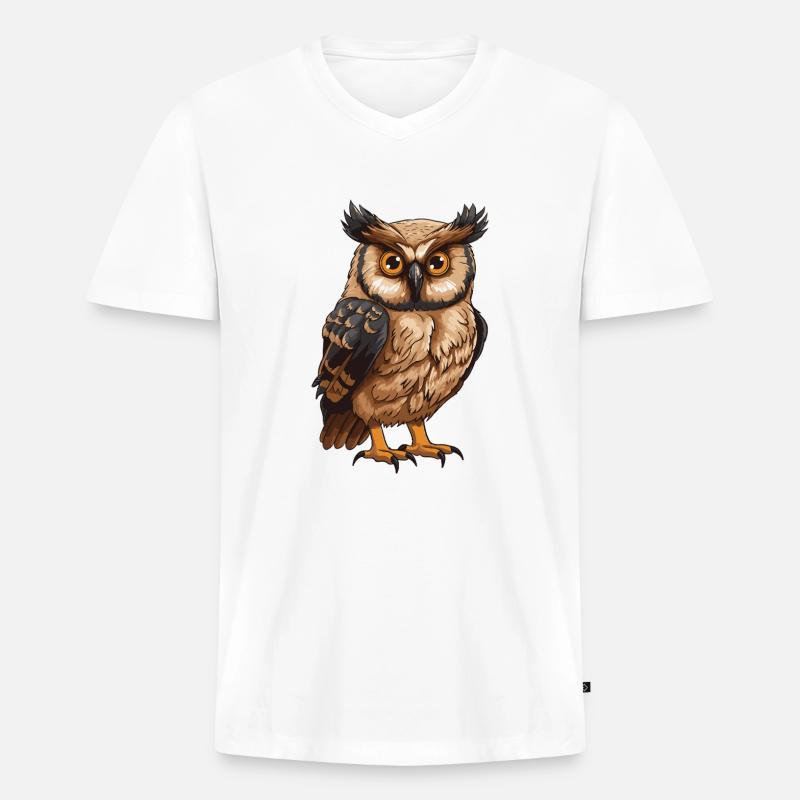 Eule Tier - Männer Premium Bio T-Shirt mit V-Ausschnitt - undefined