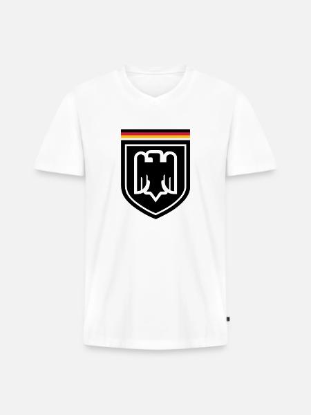 Germany Eagle Badge 01 - Men's Premium Organic T-shirt with V-neck - white