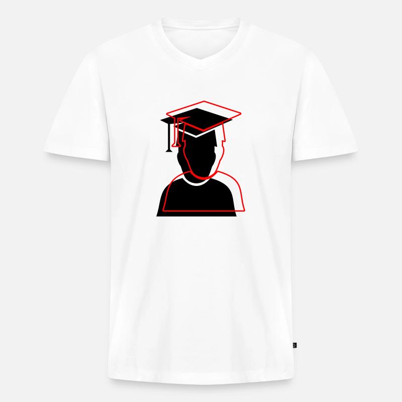 student diploma 2 - Männer Premium Bio T-Shirt mit V-Ausschnitt - Weiß