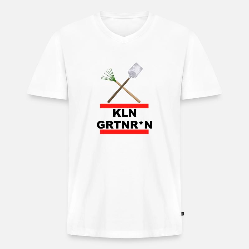 Kleingarten - Kleingärtner*in - Männer Premium Bio T-Shirt mit V-Ausschnitt - Weiß