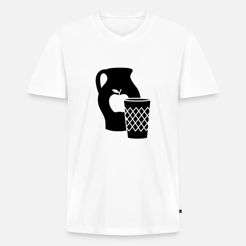 Bembel und Geripptes - Männer Premium Bio T-Shirt mit V-Ausschnitt - Weiß