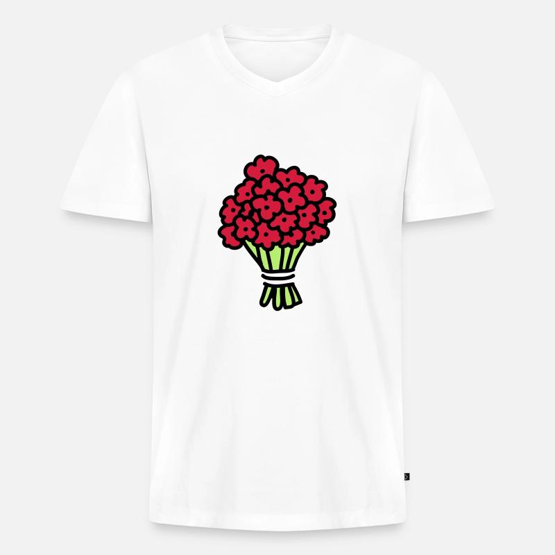 Blumenstrauß 3 - Männer Premium Bio T-Shirt mit V-Ausschnitt - Weiß
