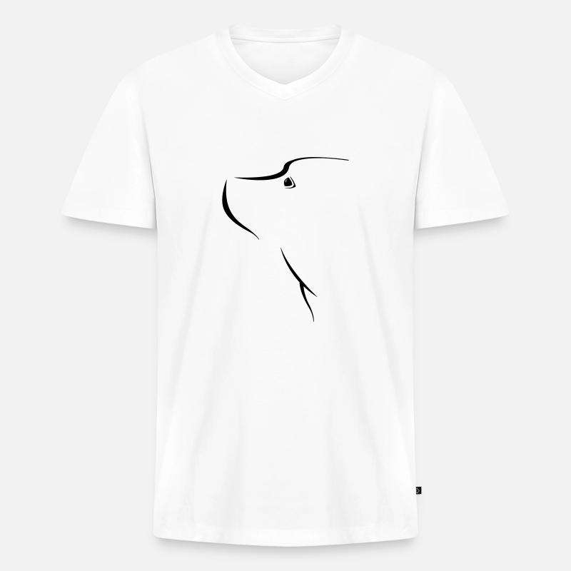 bone - Männer Premium Bio T-Shirt mit V-Ausschnitt - Weiß