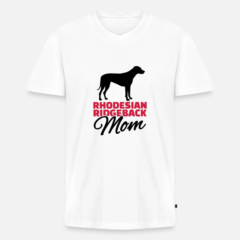 Rhodesian Ridgeback - Männer Premium Bio T-Shirt mit V-Ausschnitt - Weiß