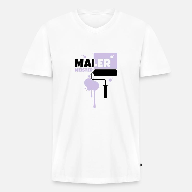 maler beruf malermeister - Männer Premium Bio T-Shirt mit V-Ausschnitt - Weiß