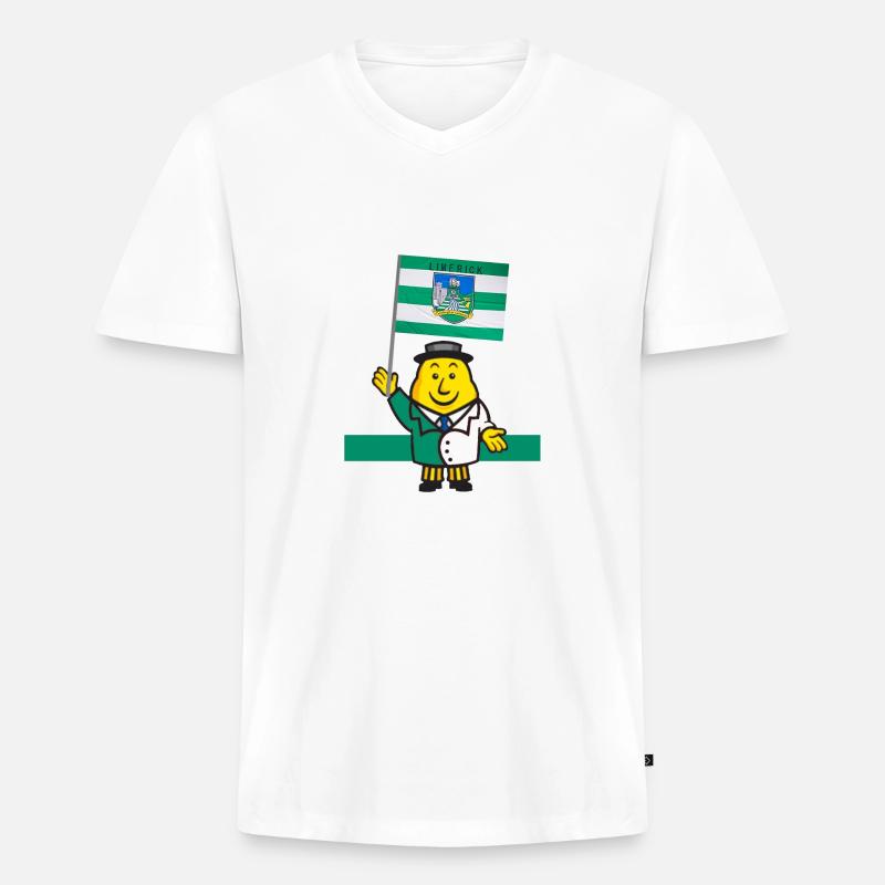 Limerick GAA - Männer Premium Bio T-Shirt mit V-Ausschnitt - Weiß