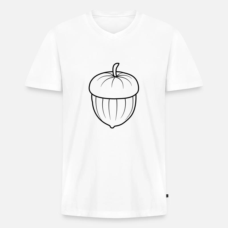 Design Eichel Nuss - Männer Premium Bio T-Shirt mit V-Ausschnitt - Weiß