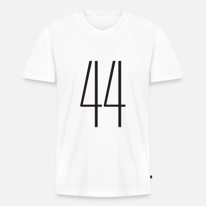 44 - Männer Premium Bio T-Shirt mit V-Ausschnitt - Weiß