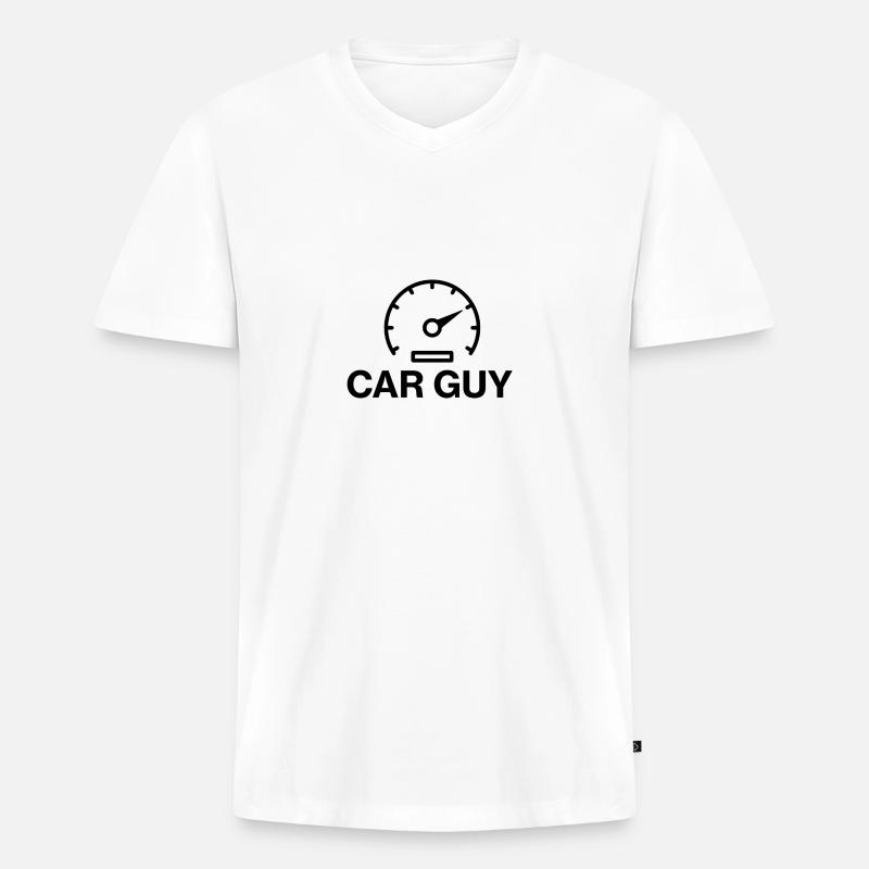 car guy - Männer Premium Bio T-Shirt mit V-Ausschnitt - Weiß