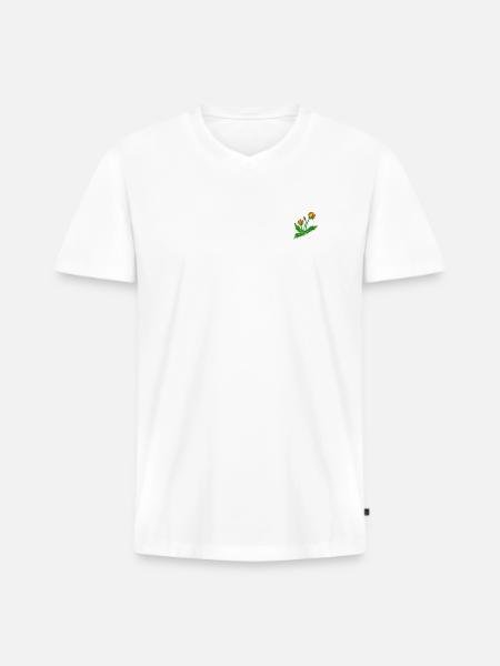 Dandelion - Men's Premium Organic T-shirt with V-neck - white