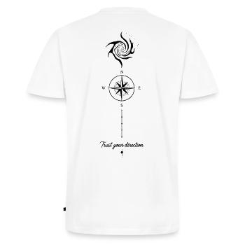 Creative Drop – Testmotiv mit Style - Männer Premium Bio T-Shirt mit V-Ausschnitt - Weiß - Hinten - Nico (187cm)