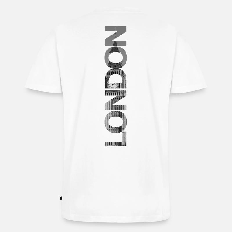 London Big Ben - Geschenk - Männer Premium Bio T-Shirt mit V-Ausschnitt - Weiß