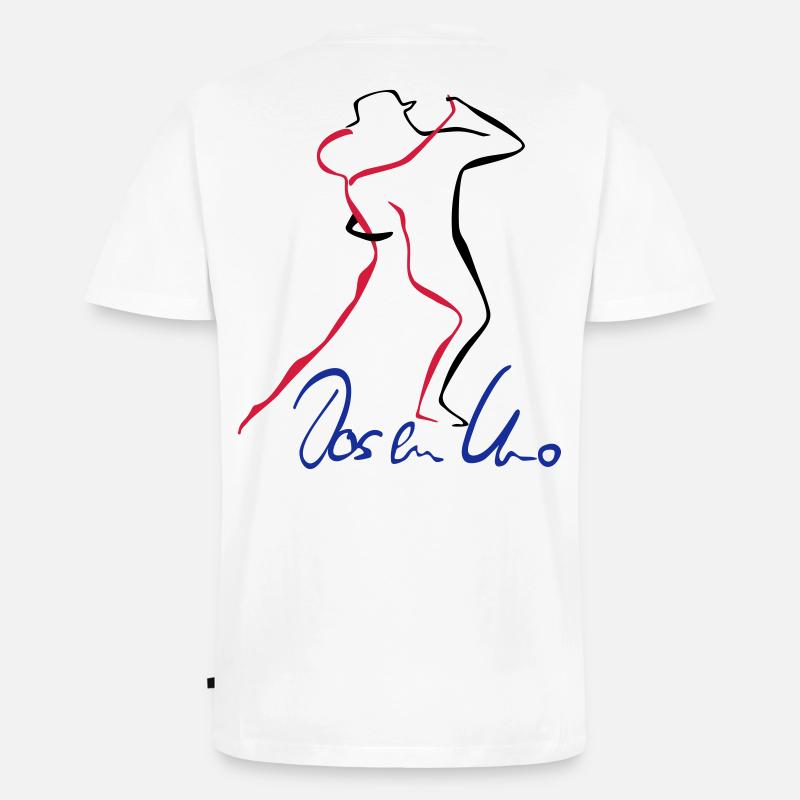 Tango Dos en Uno - Männer Premium Bio T-Shirt mit V-Ausschnitt - Weiß