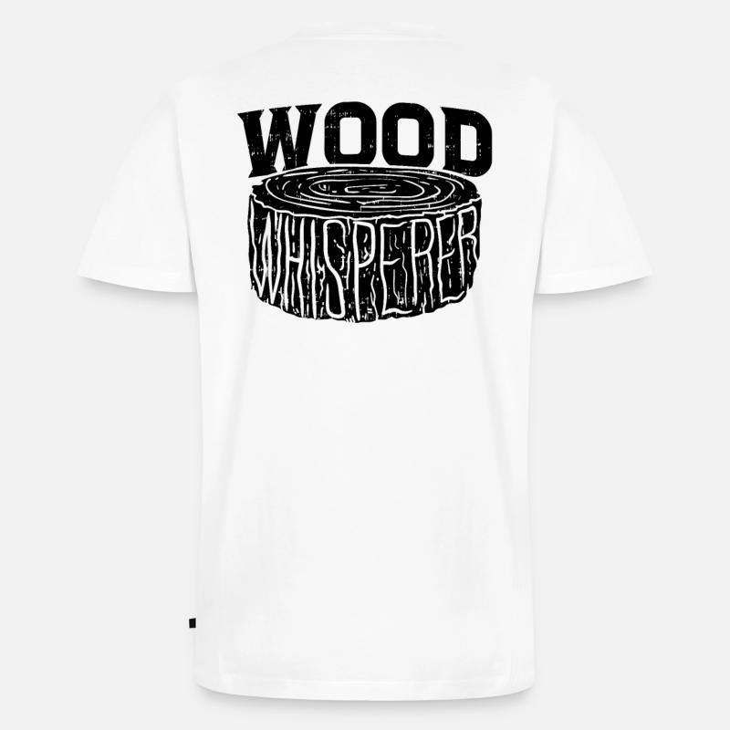 Holz Flüsterer Schreiner Handwerker Geschenkidee - Männer Premium Bio T-Shirt mit V-Ausschnitt - Weiß