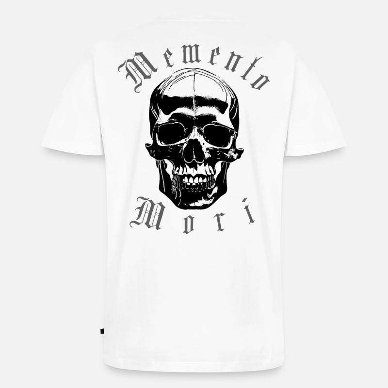 Memento Mori Skull - Männer Premium Bio T-Shirt mit V-Ausschnitt - Weiß