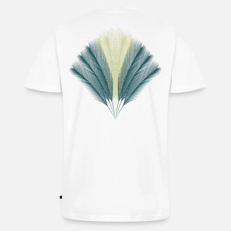 Feder-Fächer - Männer Premium Bio T-Shirt mit V-Ausschnitt - Weiß