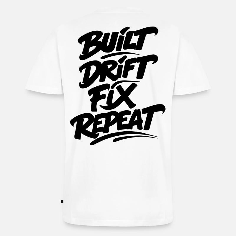Built Drift Fix Repeat v2 - Männer Premium Bio T-Shirt mit V-Ausschnitt - Weiß