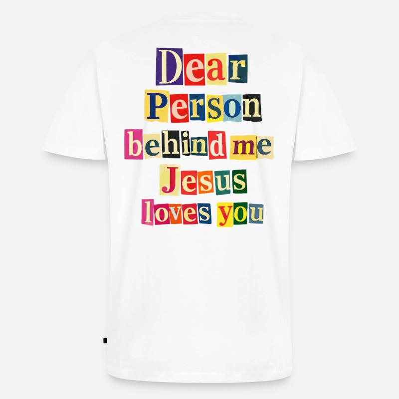 Jesus liebt dich positive Botschaft - Männer Premium Bio T-Shirt mit V-Ausschnitt - Weiß