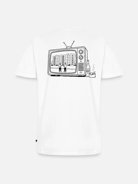 Ostblock TV - Männer Premium Bio T-Shirt mit V-Ausschnitt - Weiß