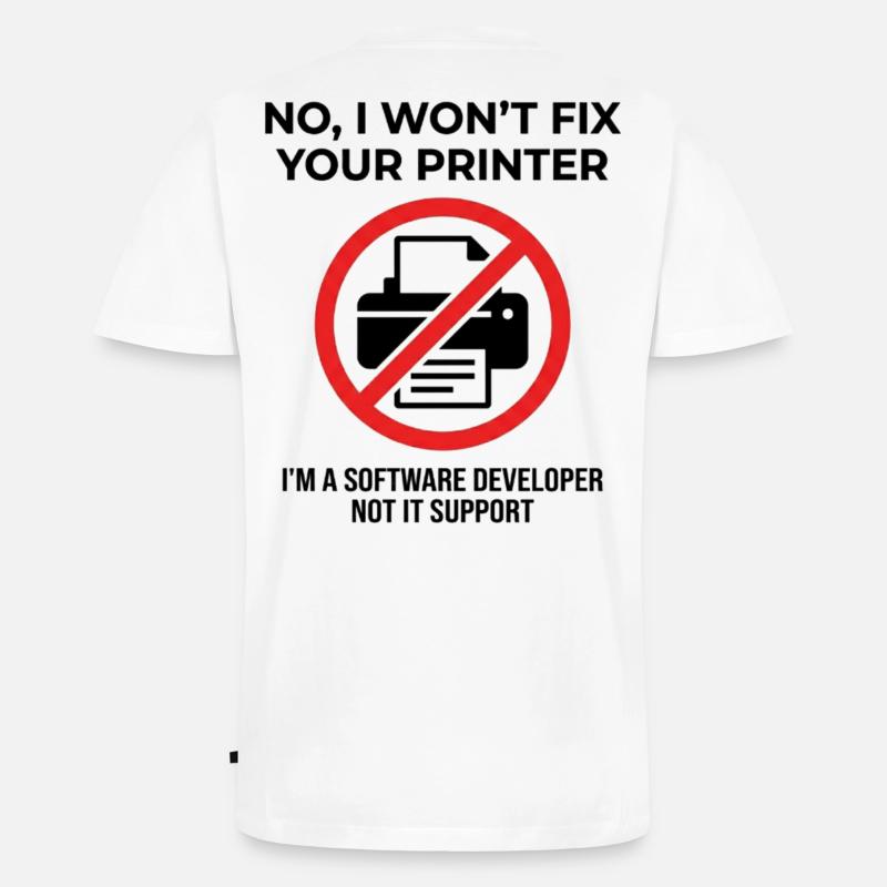 Programmierer: kein IT-Support - Männer Premium Bio T-Shirt mit V-Ausschnitt - Weiß