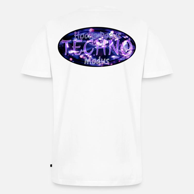 Hocus Pocus Techno Modus - Männer Premium Bio T-Shirt mit V-Ausschnitt - Weiß