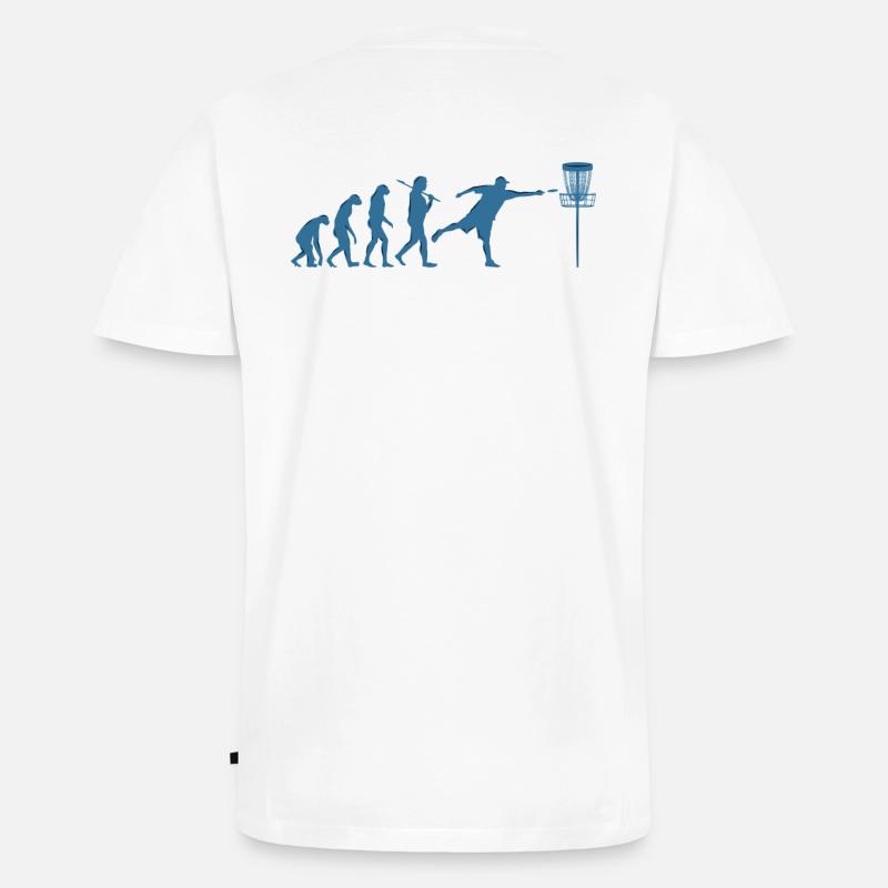 Disc Golf Evolution - Männer Premium Bio T-Shirt mit V-Ausschnitt - Weiß