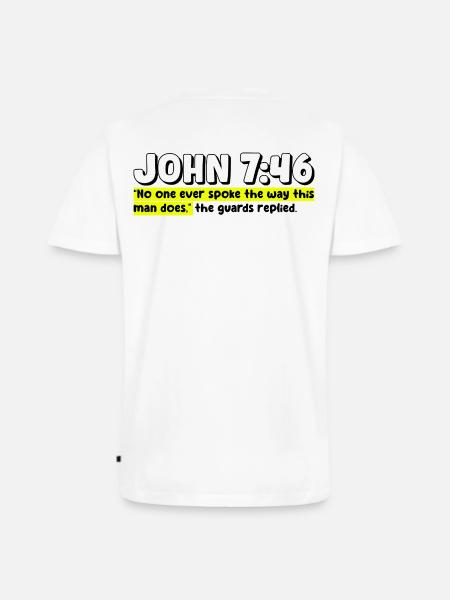 John 7:46 | Bible Quote - Men's Premium Organic T-shirt with V-neck - white