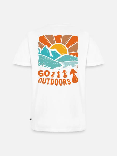 Go outdoors - Männer Premium Bio T-Shirt mit V-Ausschnitt - Weiß