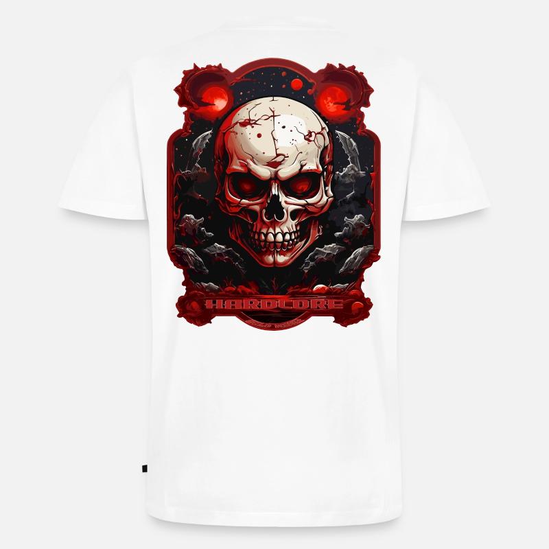 Hardcore - Männer Premium Bio T-Shirt mit V-Ausschnitt - Weiß