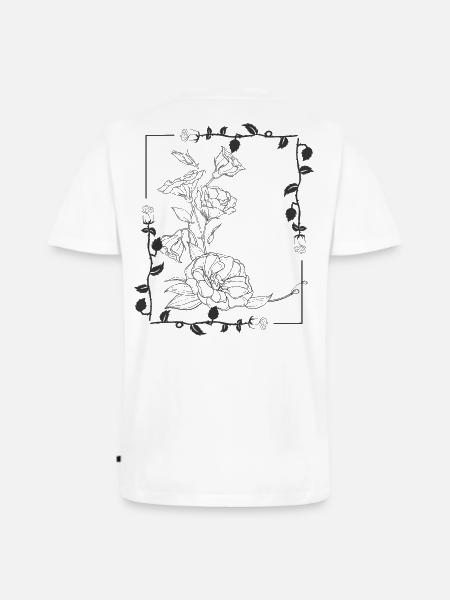 Rosary with roses - Men's Premium Organic T-shirt with V-neck - white