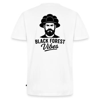 Black Forest Vibes Man - Männer Premium Bio T-Shirt mit V-Ausschnitt - Weiß - Hinten - Nico (187cm)