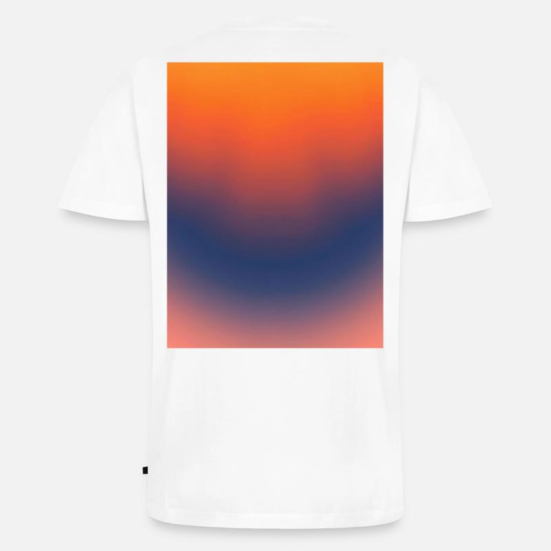 Mitternachts-Glut-Gradient - Männer Premium Bio T-Shirt mit V-Ausschnitt - Weiß