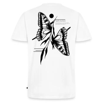 Schwalbenschwanz Schmetterling - Männer Premium Bio T-Shirt mit V-Ausschnitt - Weiß - Hinten - Nico (187cm)