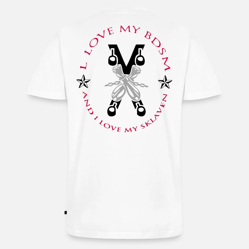 Sklave - Männer Premium Bio T-Shirt mit V-Ausschnitt - Weiß
