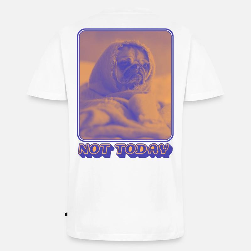 Not Today – Müder Mops Vibes - Männer Premium Bio T-Shirt mit V-Ausschnitt - Weiß