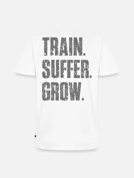 Train Suffer Grow Grunge Theme - Gray - Men's Premium Organic T-shirt with V-neck - white